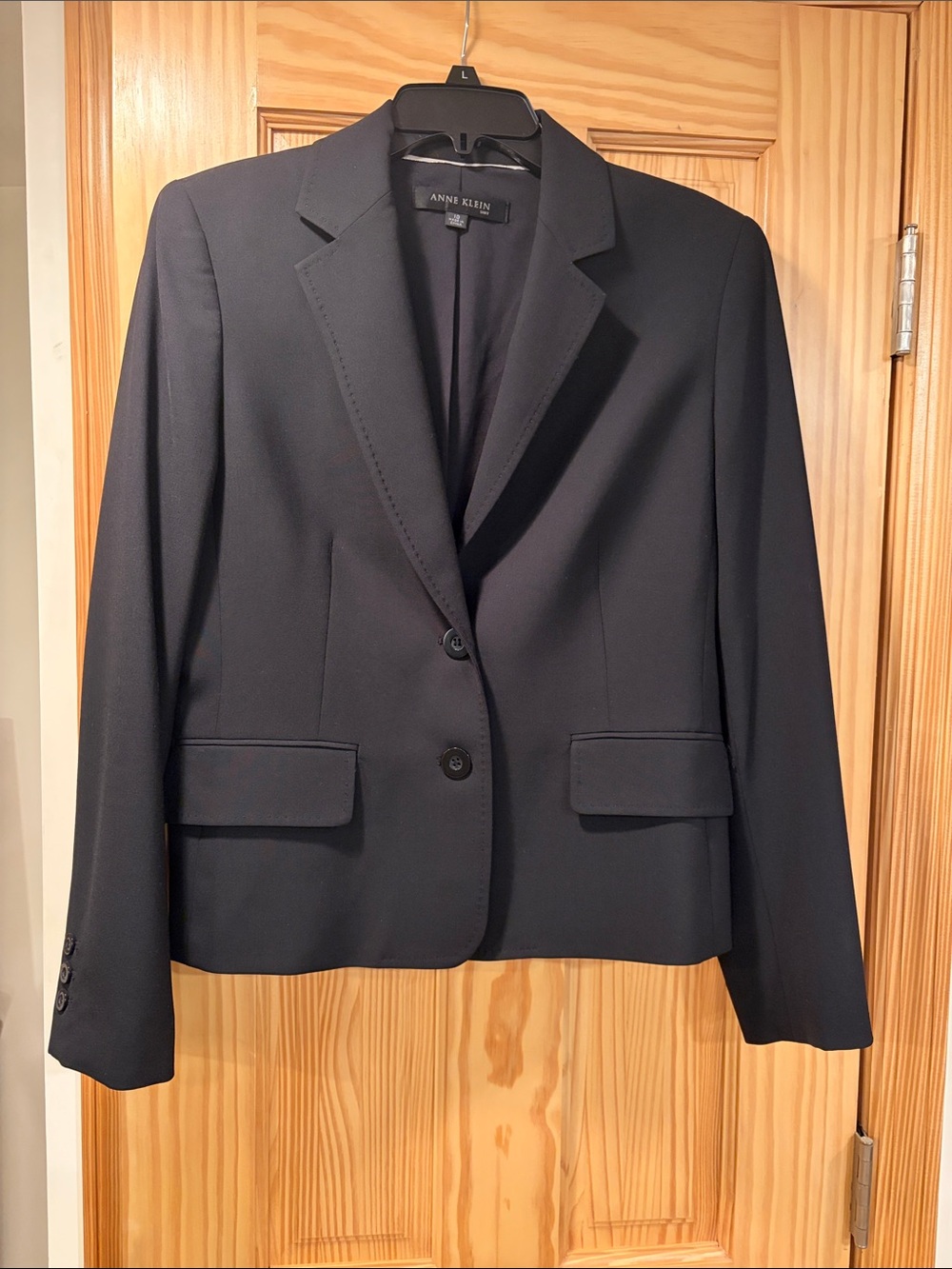 Anne Klein Black Tailored Two-Button Blazer